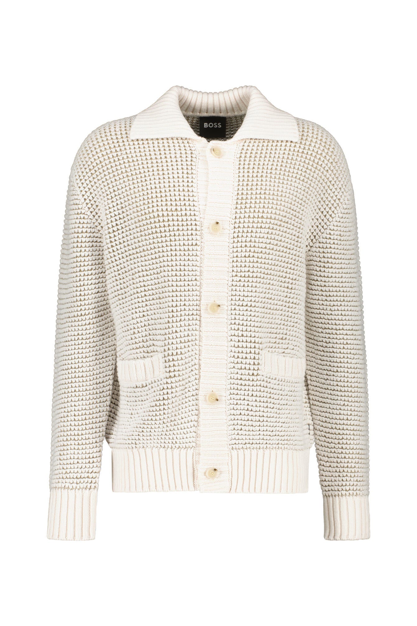 Strickjacke aus Schurwollmix - 131-Open White - Creme