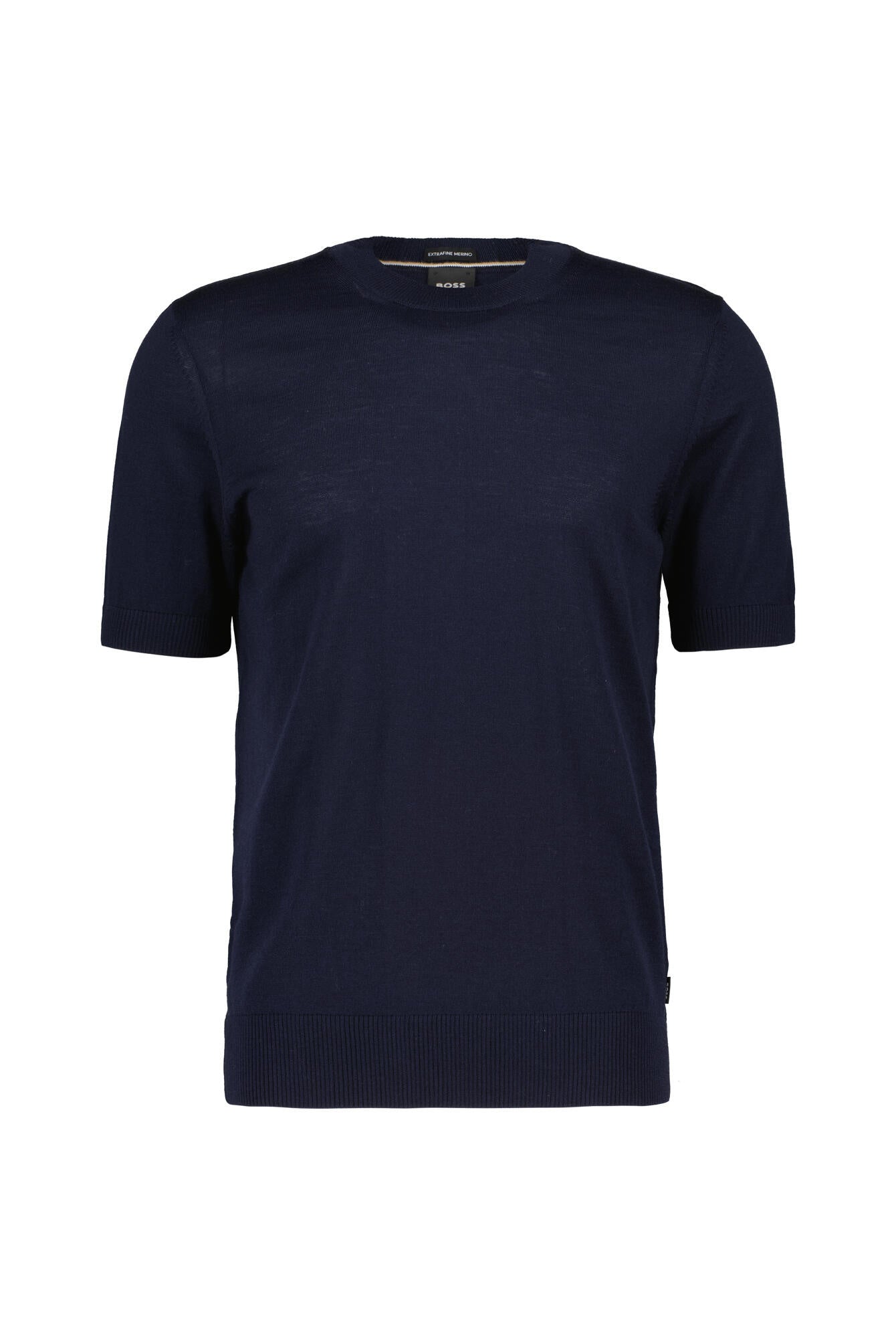 Strick-T-Shirt aus Schurwolle - 404-Dark Blue - Blau