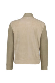 Lederjacke MAVEN mit Strickärmeln - 131-Open White - Beige