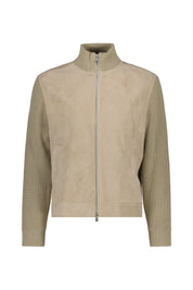 Lederjacke MAVEN mit Strickärmeln - 131-Open White - Beige