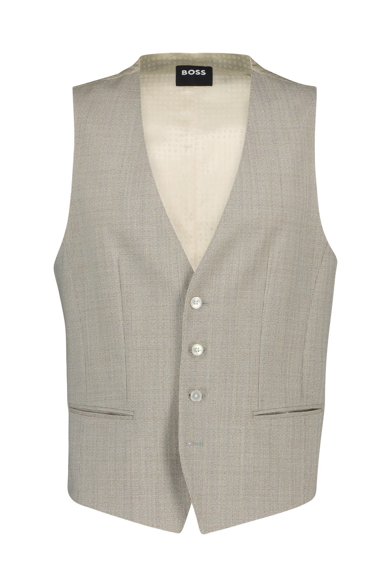 Anzugweste HUGE Slim Fit - 131-Open White - Beige