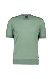 Strick-T-Shirt aus Schurwolle - 373-Open Green - Grün