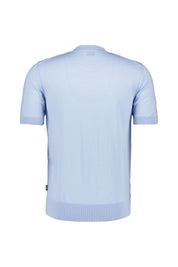 Strick-T-Shirt aus Schurwolle - 450-Light/Pastel Blue - Blau