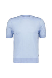 Strick-T-Shirt aus Schurwolle - 450-Light/Pastel Blue - Blau