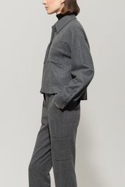 Flanellhemd aus Wollmix - 144 - Grau