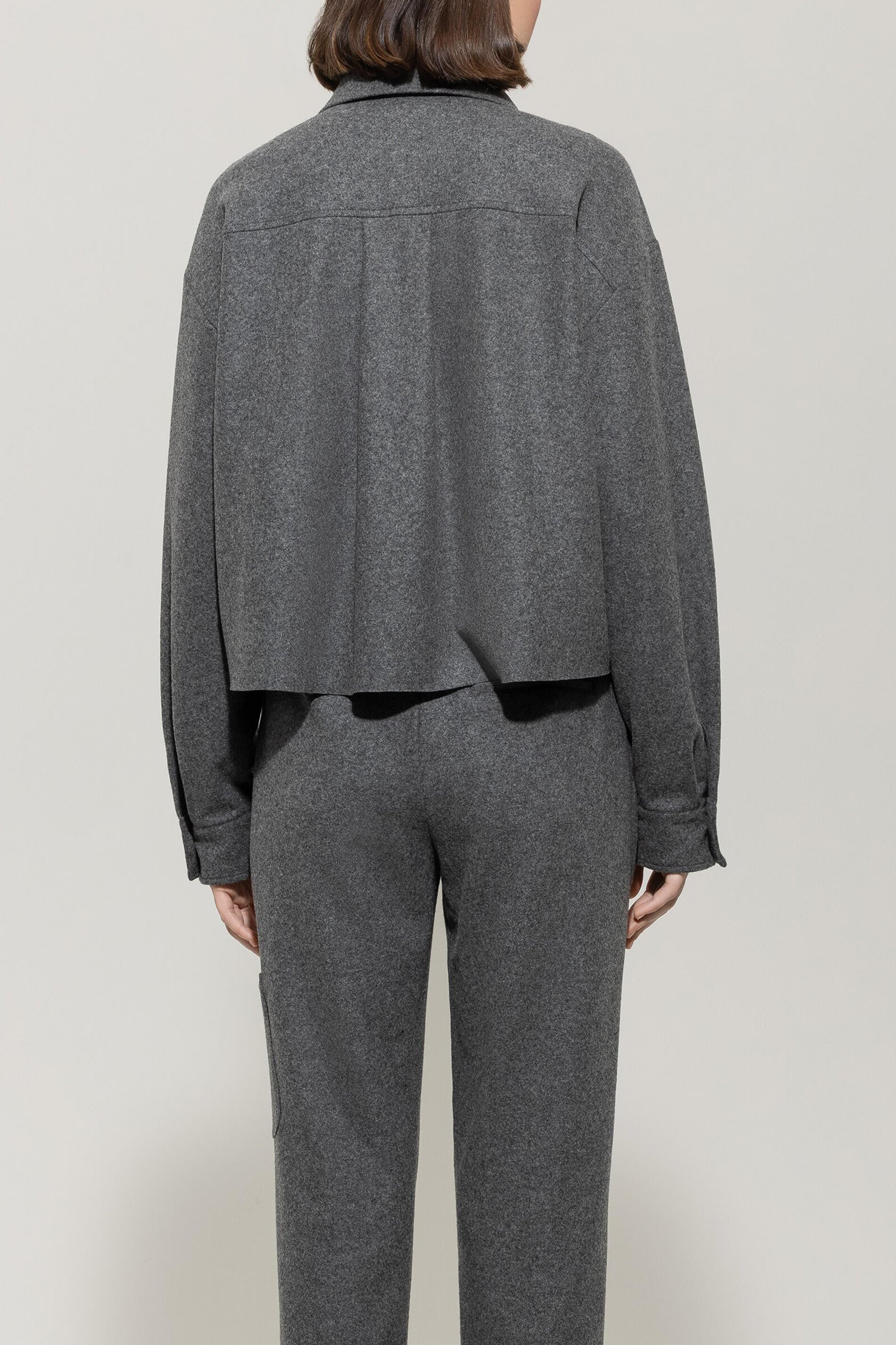 Flanellhemd aus Wollmix - 144 - Grau