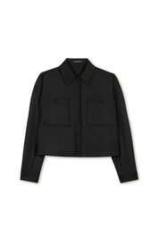 Flanellhemd aus Wollmix - 1 - Schwarz