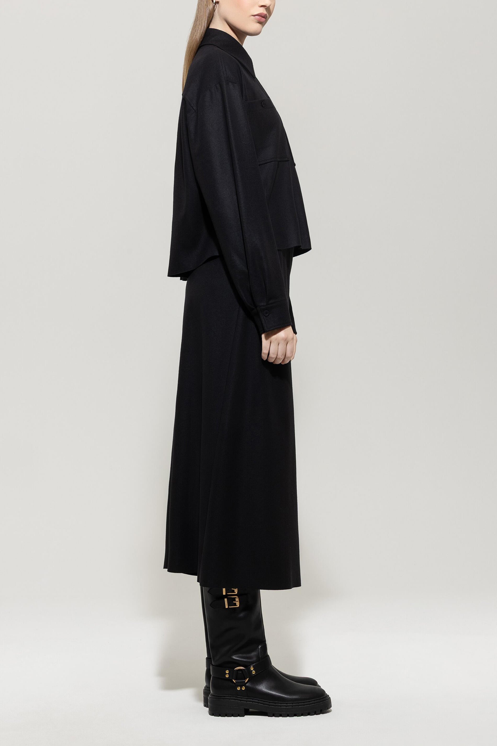 Flanellhemd aus Wollmix - 1 - Schwarz