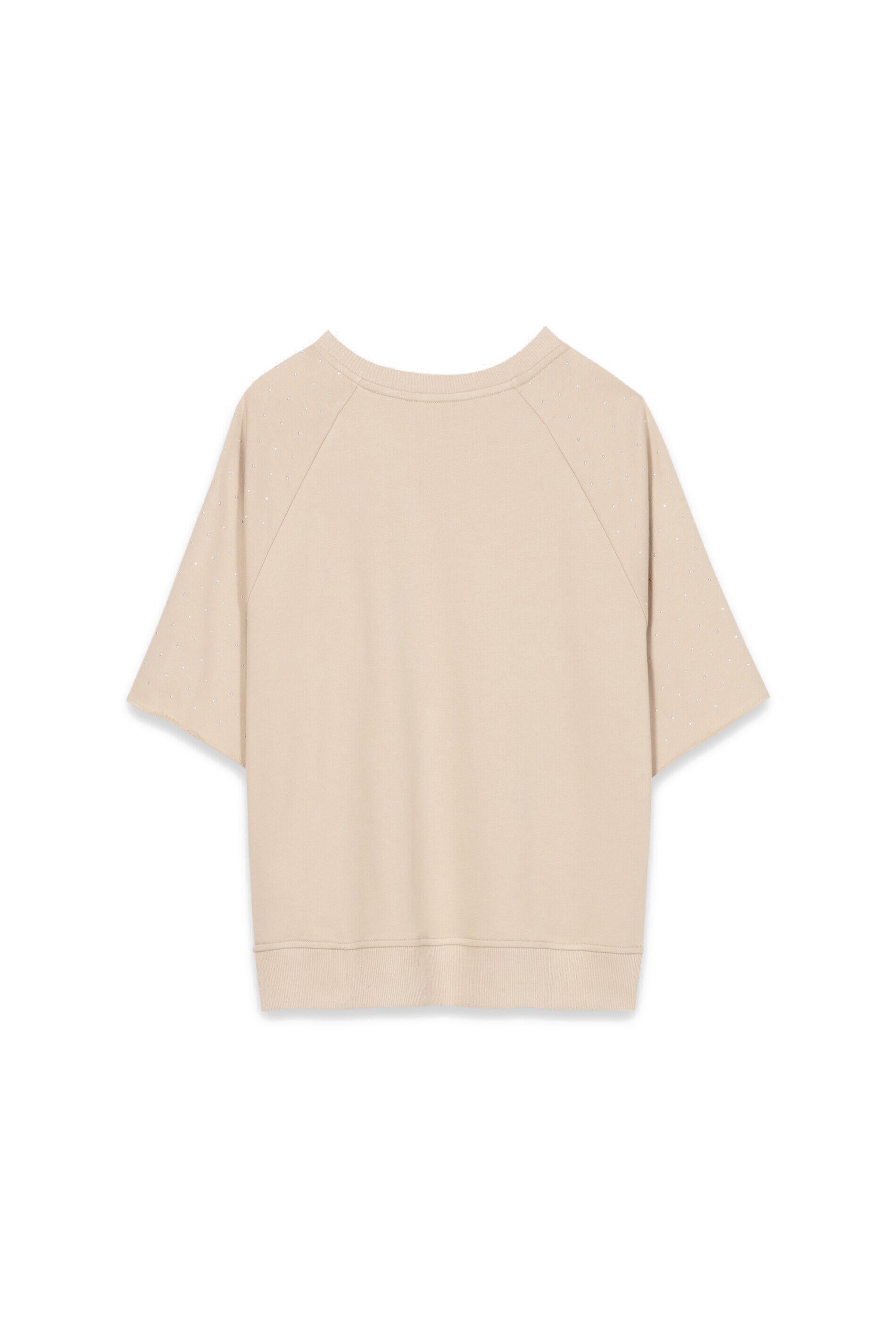 T-Shirt mit Strasssteinen - 725 - Beige