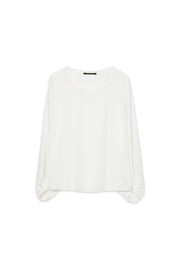 Langarmshirt aus Baumwollmix - 103 - Weiß