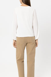 Langarmshirt aus Baumwollmix - 103 - Weiß