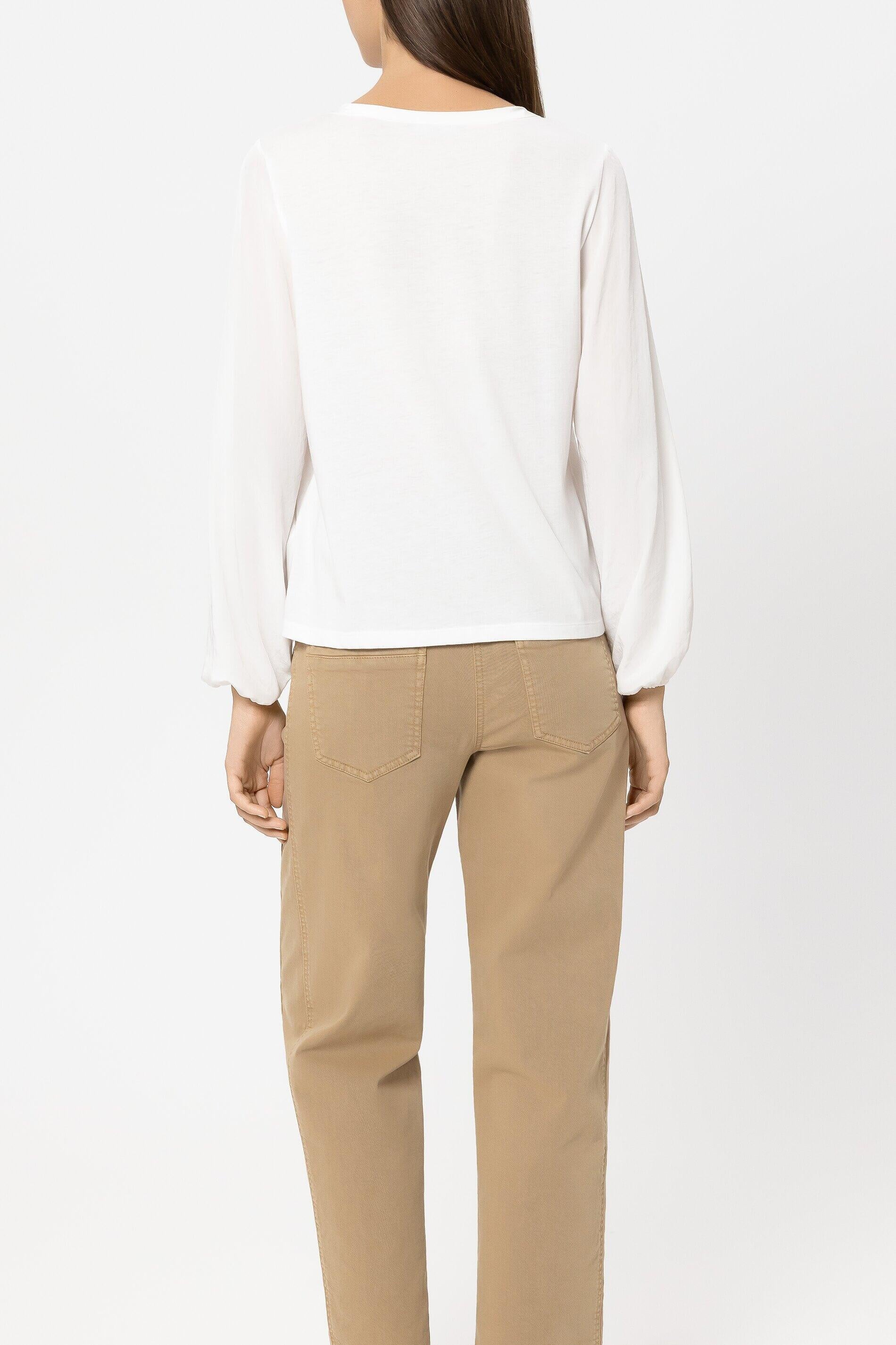 Langarmshirt aus Baumwollmix - 103 - Weiß