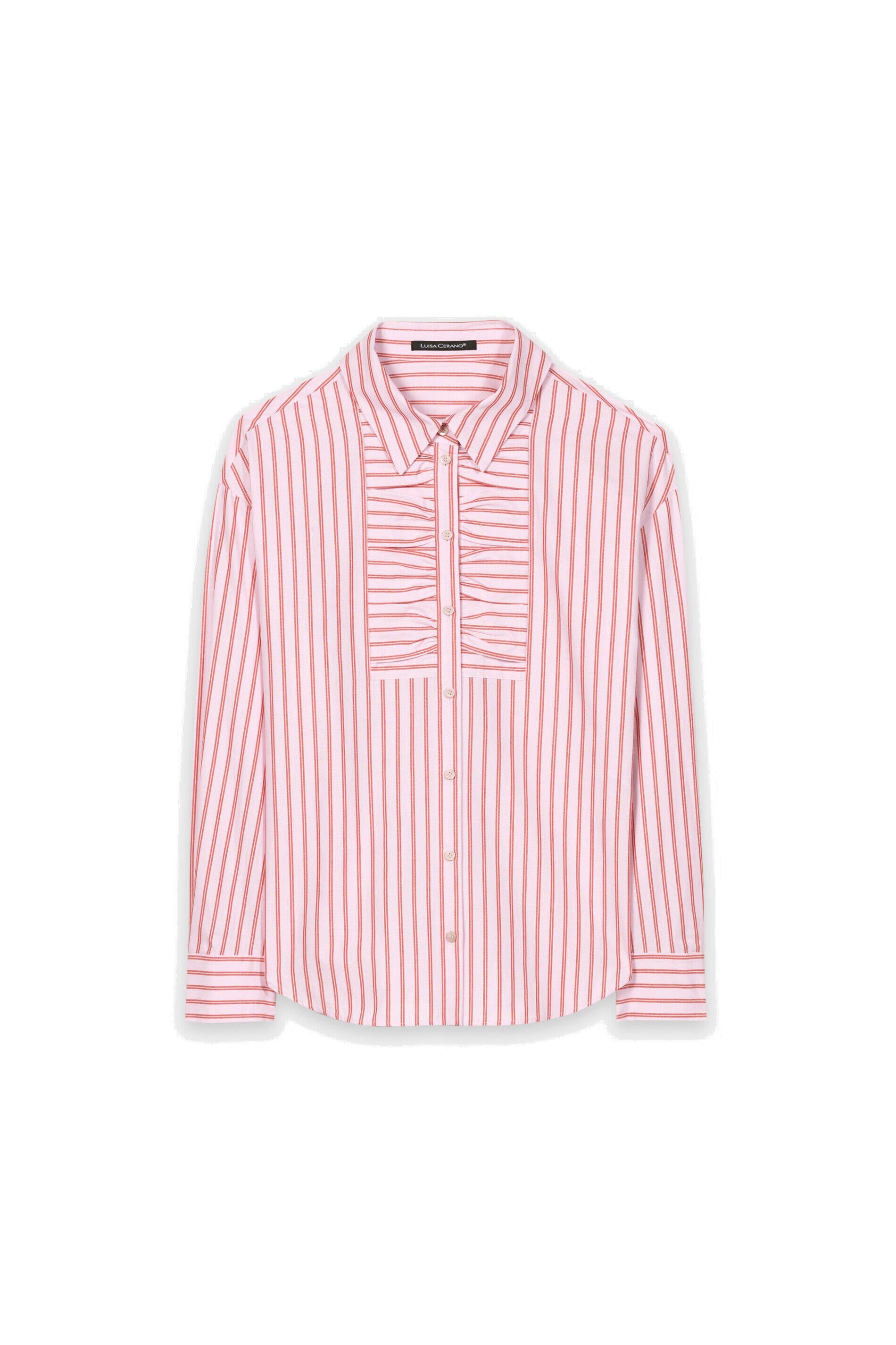 Hemdbluse aus Baumwolle - 4354 - Rosa