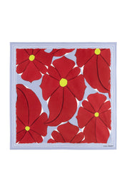 Seidentuch mit Flower-Print - 4642 - Rot