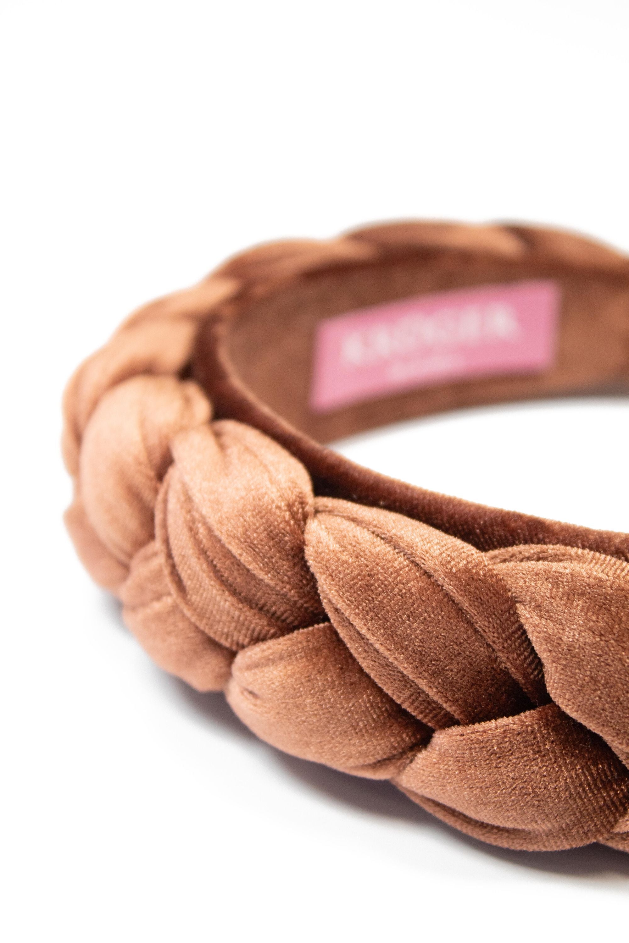 Haarreif geflochten in Samt-Optik - 7-braun - Braun