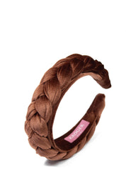 Haarreif geflochten in Samt-Optik - 7-braun - Braun