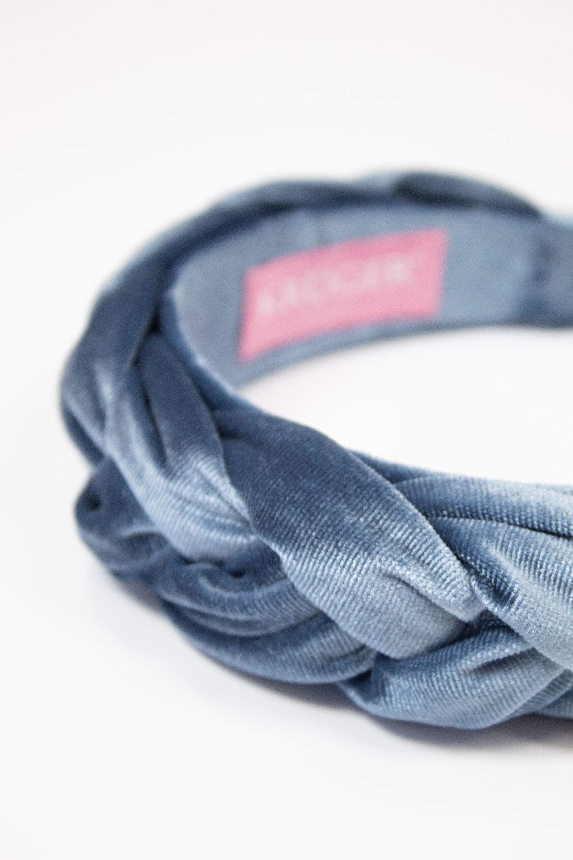 Haarreif geflochten in Samt-Optik - 8-blau - Blau