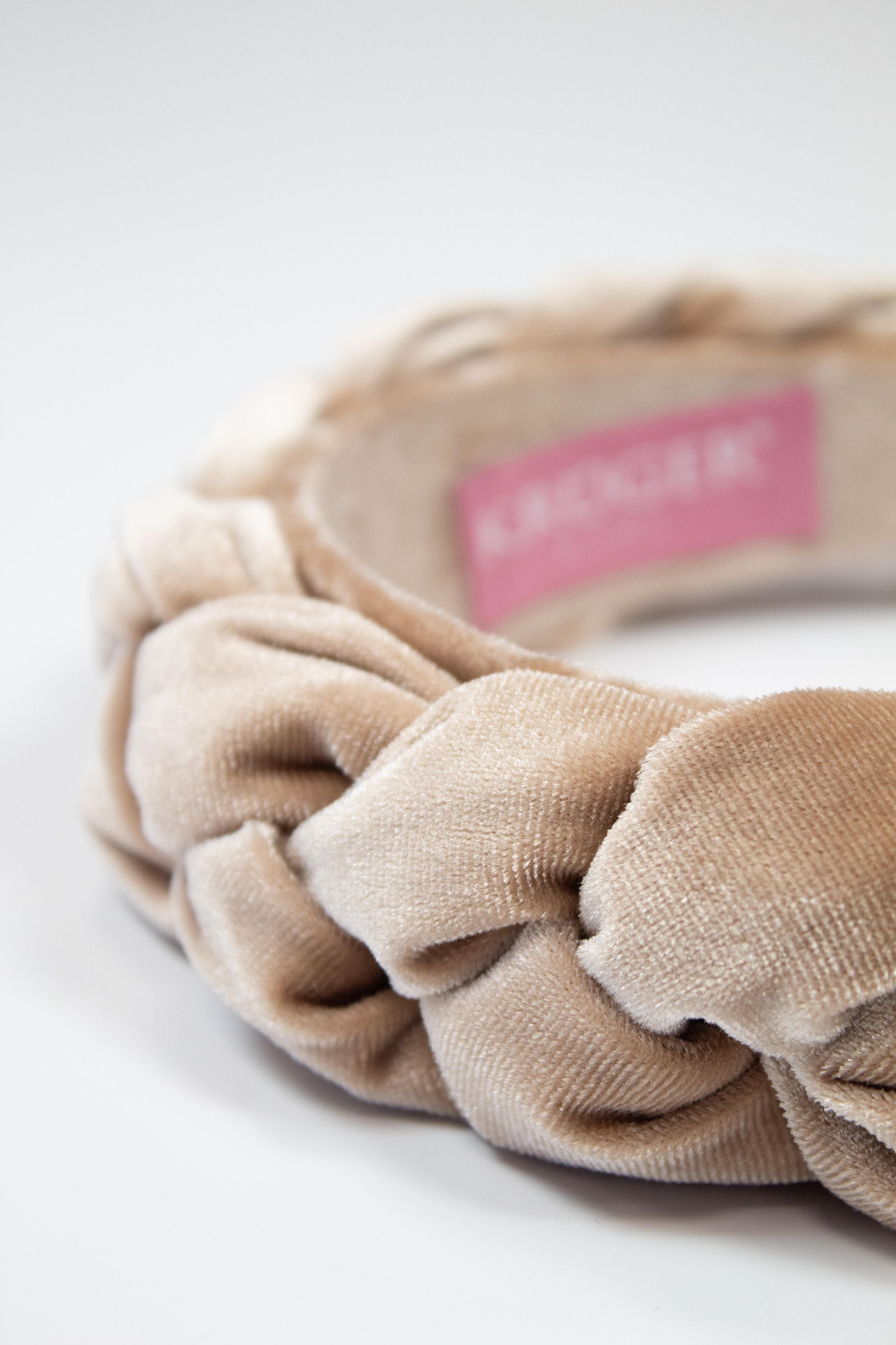 Haarreif geflochten in Samt-Optik - 23-beige - Beige