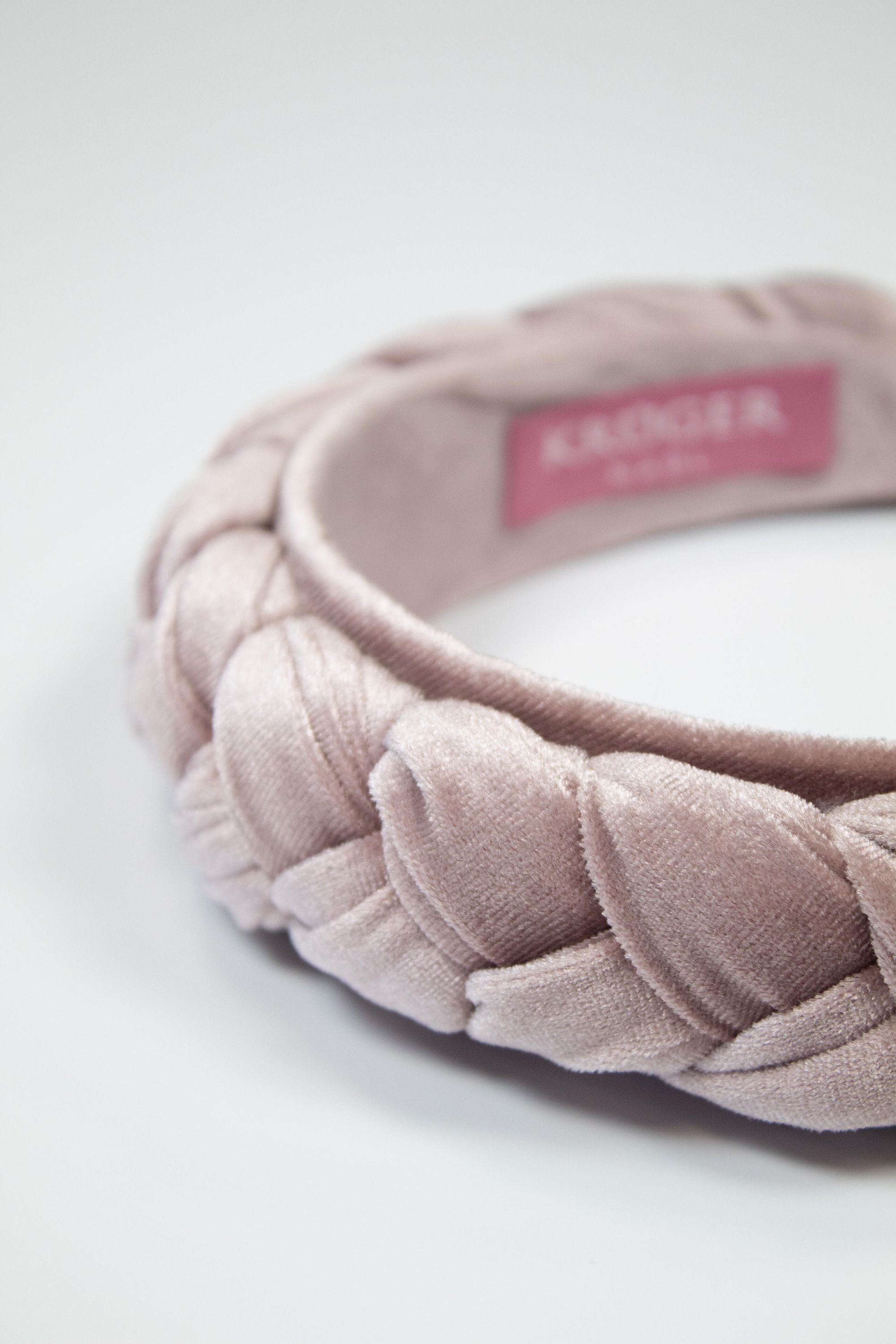 Haarreif geflochten in Samt-Optik - 33-rose - Rosa