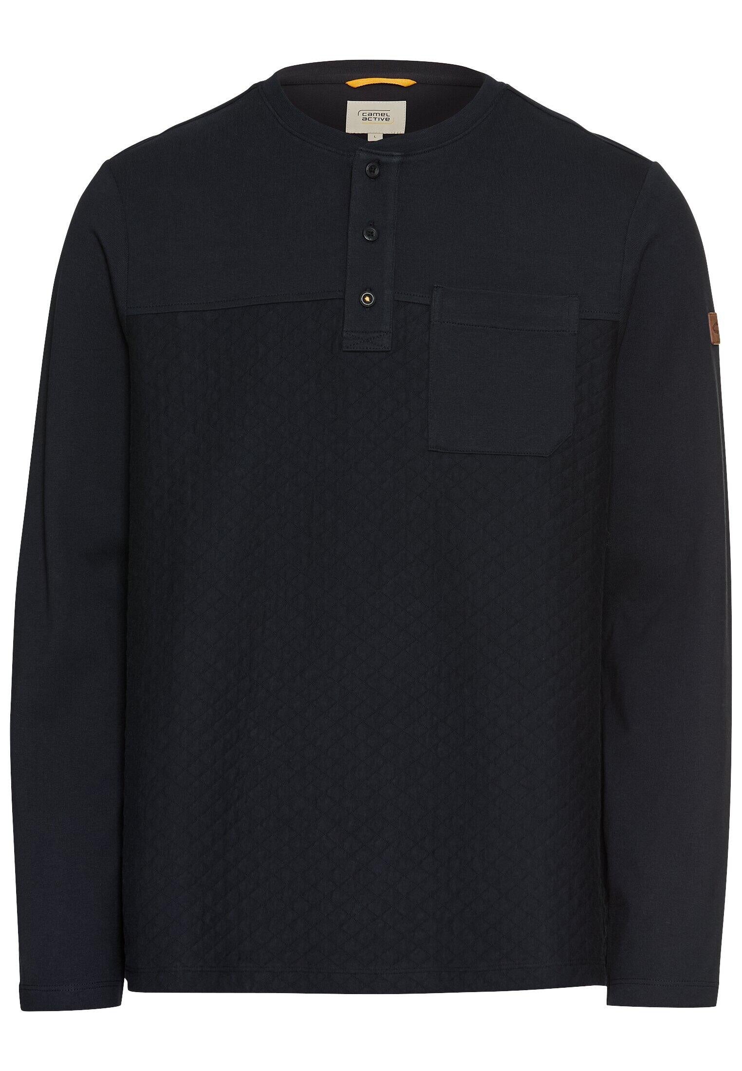 Langarmshirt mit Brusttasche - 48-Dark Navy - Blau