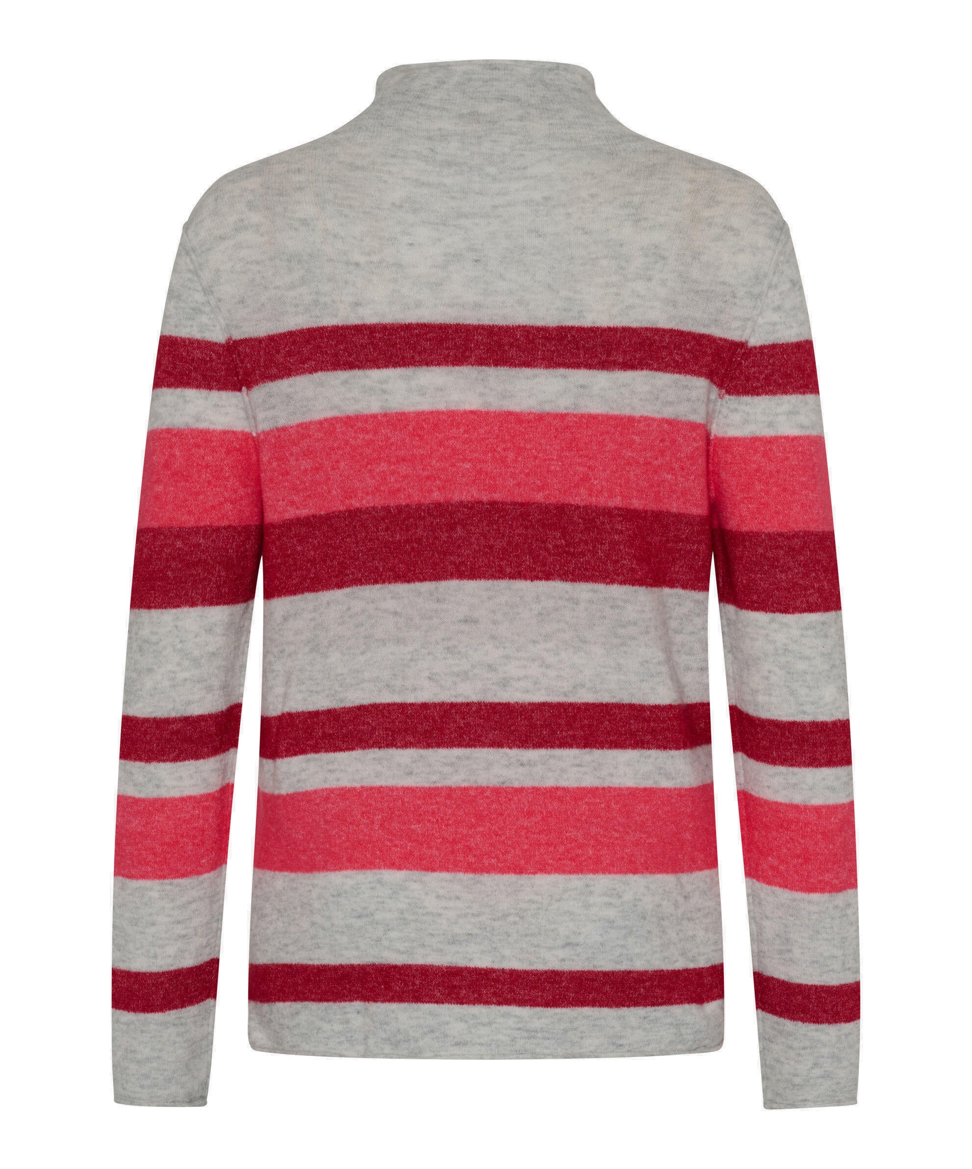 Gestreifter Strickpullover - 42-carmine - Rot