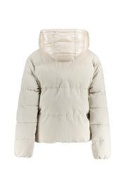 Steppjacke mit Kapuze aus Cord - 111-champagne - Creme
