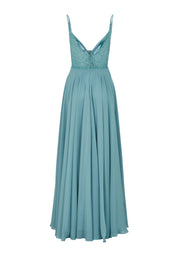 Abendkleid mit Pailletten - 370 - Blau