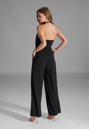 Jumpsuit mit Neckholder - 100 - Schwarz