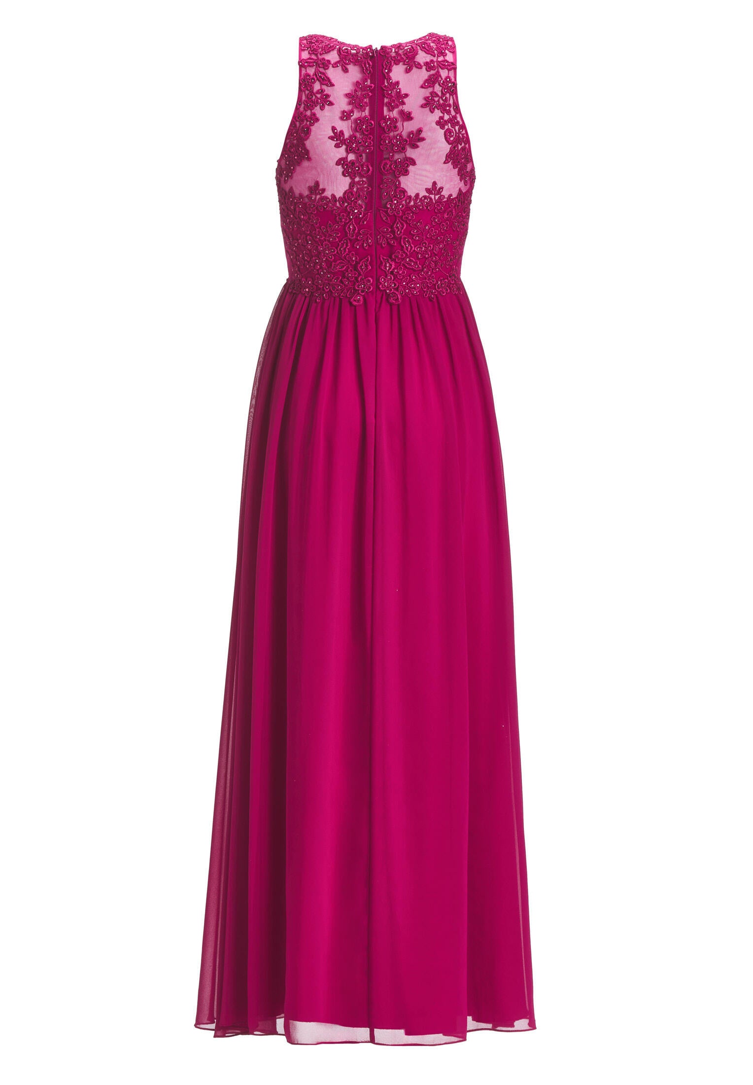 Chiffonabendkleid Maxi mit Stickereien - 650 - Rot