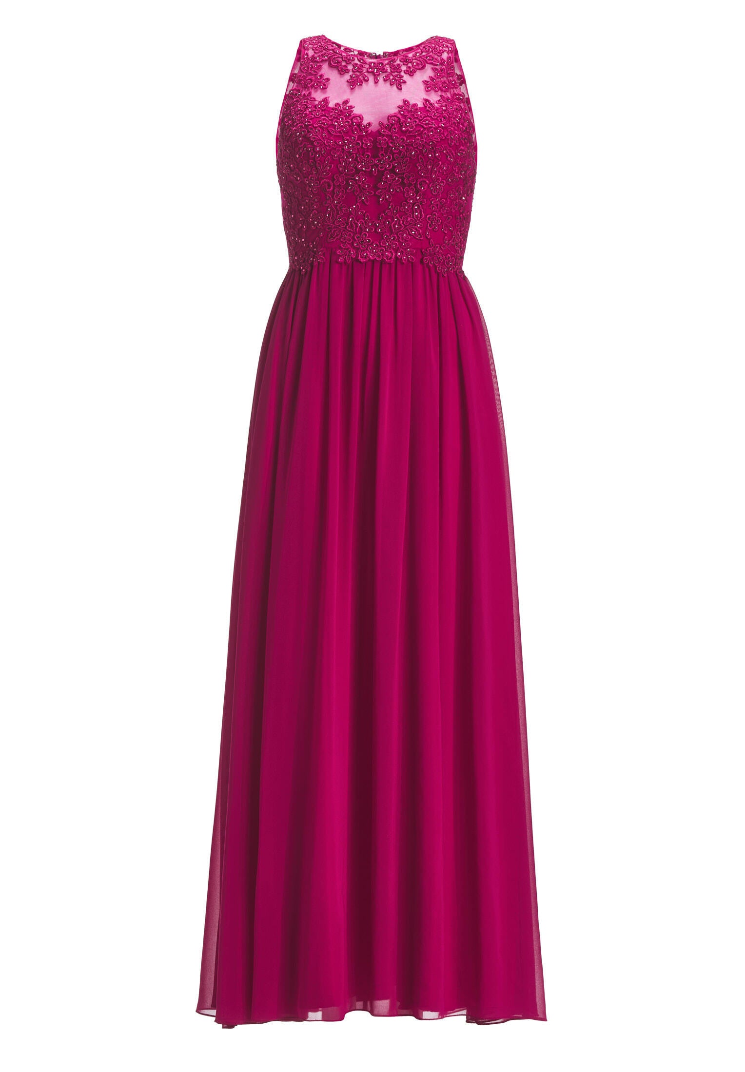 Chiffonabendkleid Maxi mit Stickereien - 650 - Rot