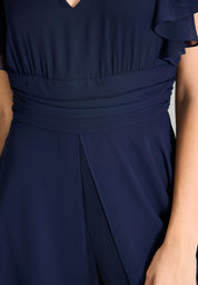 Jumpsuit mit Überrock und Volantärmeln - 300 - Blau