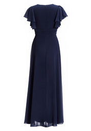 Jumpsuit mit Überrock und Volantärmeln - 300 - Blau