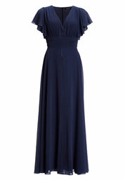 Jumpsuit mit Überrock und Volantärmeln - 300 - Blau