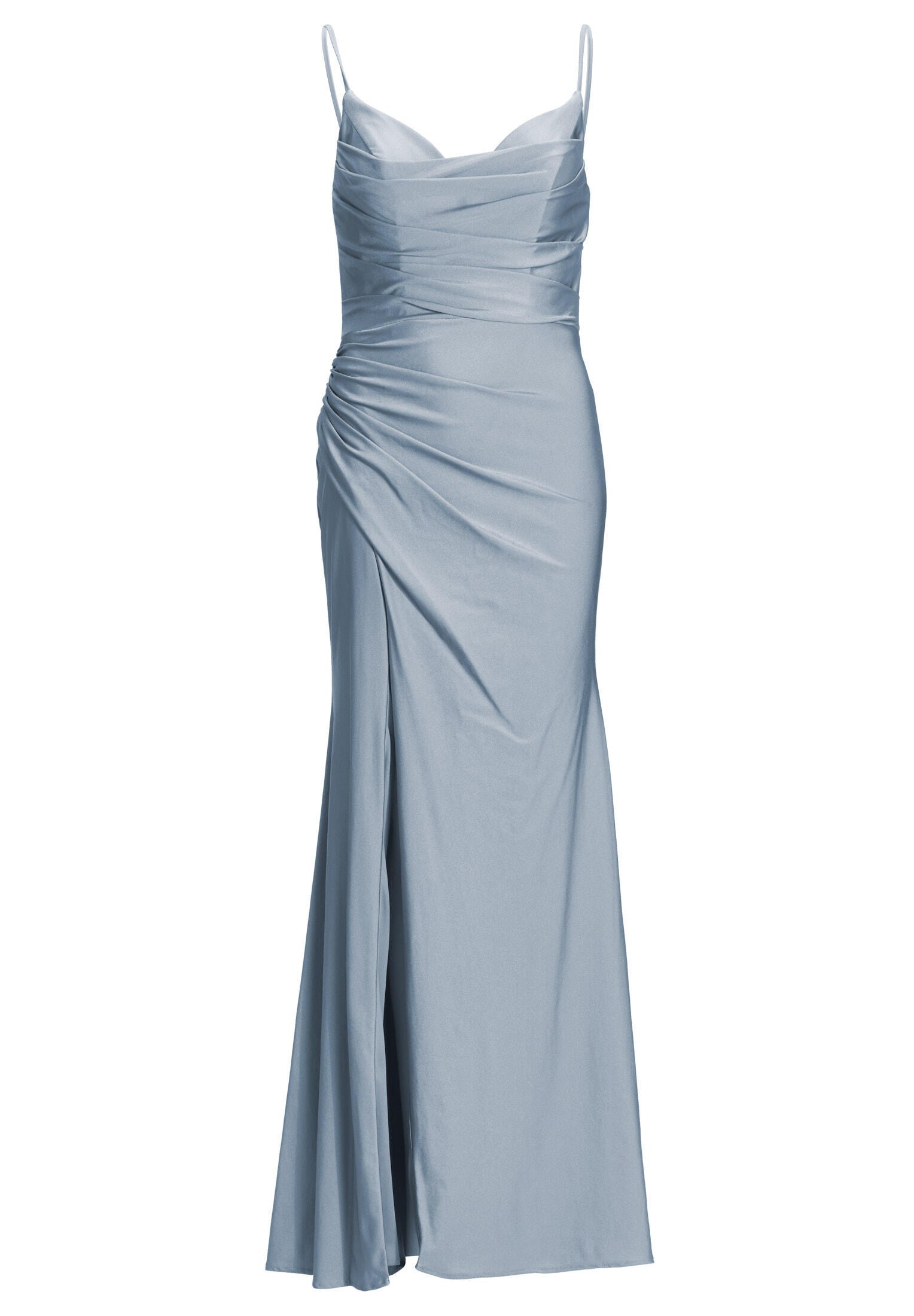 Abendkleid Maxi feinen Raffungen - 391 - Blau
