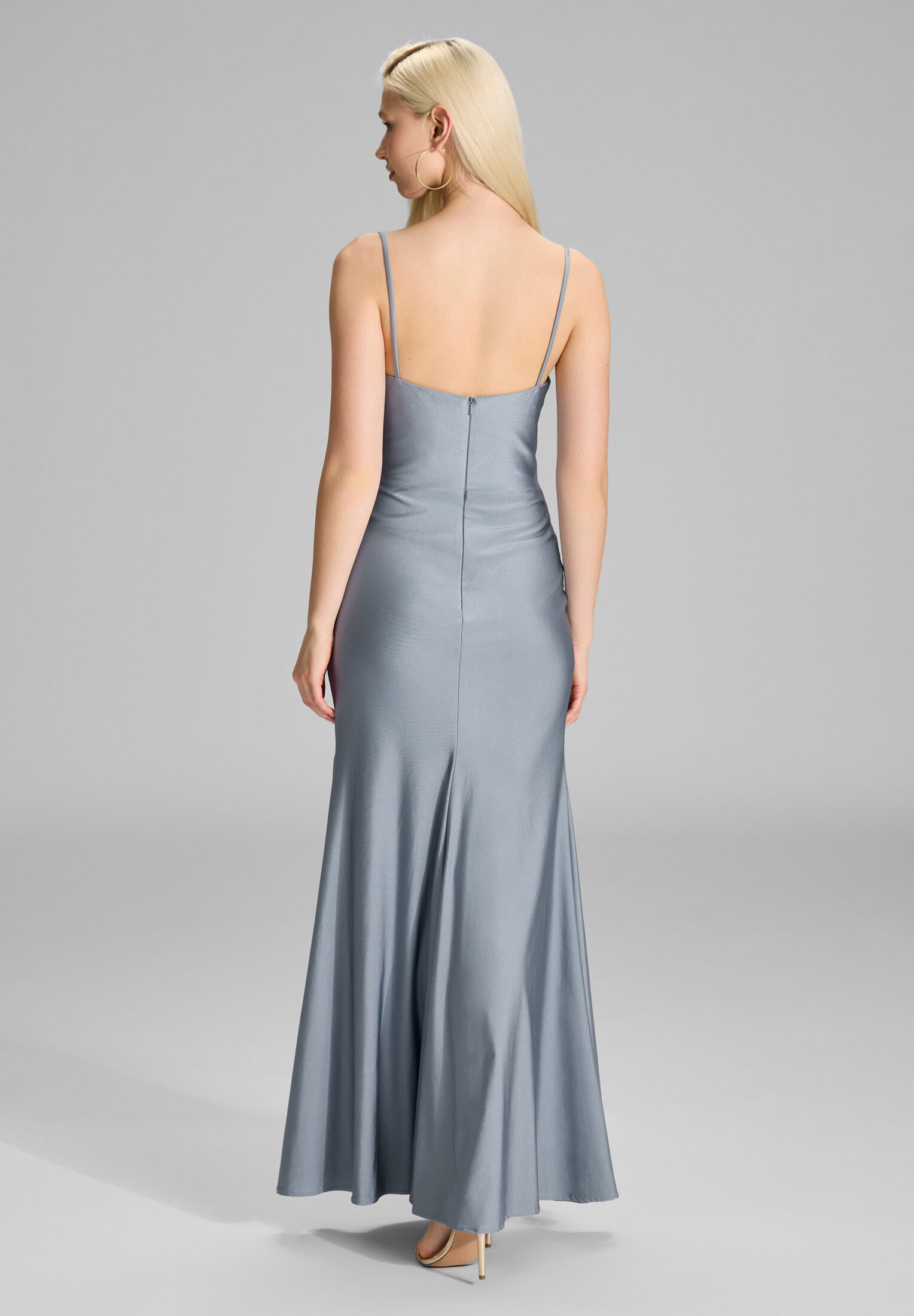 Abendkleid Maxi feinen Raffungen - 391 - Blau