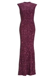 Paillettenkleid Maxi mit Rückenausschnitt - 470 - Pink