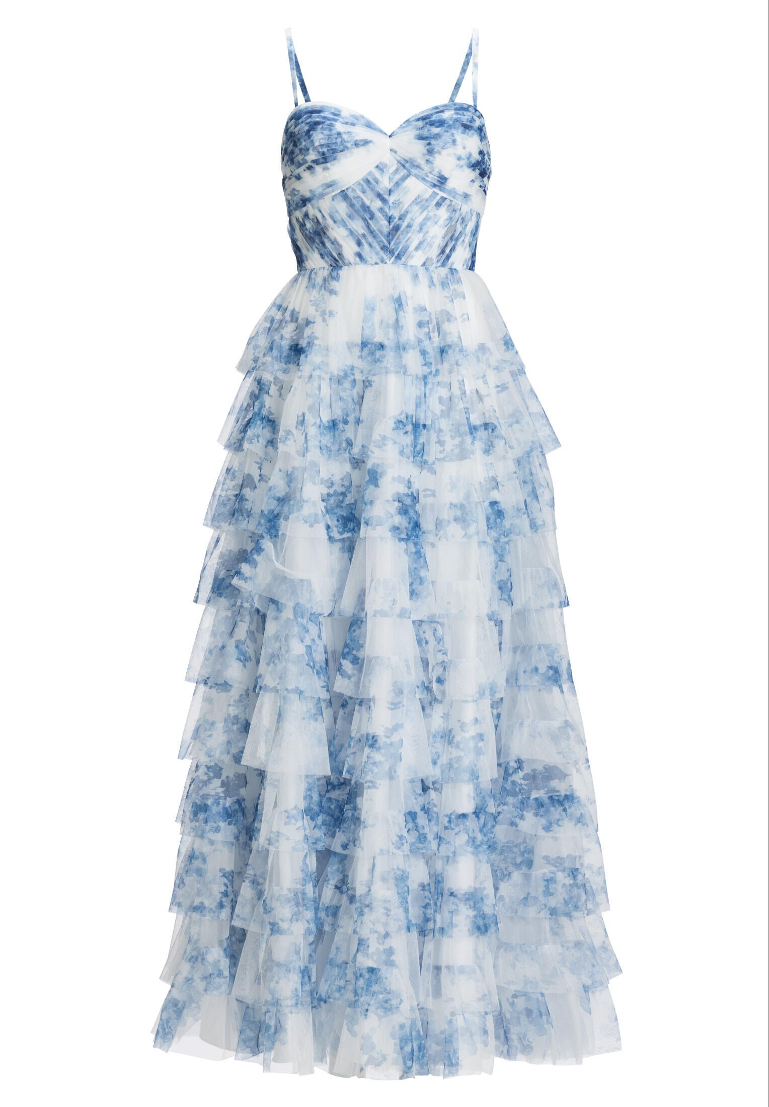 Amendkleid Maxi mit Rüschenrock - 9430 - Blau