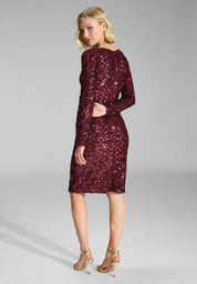 Cocktailkleid Midi mit seitlichen Drapierungen - 612 - Rot