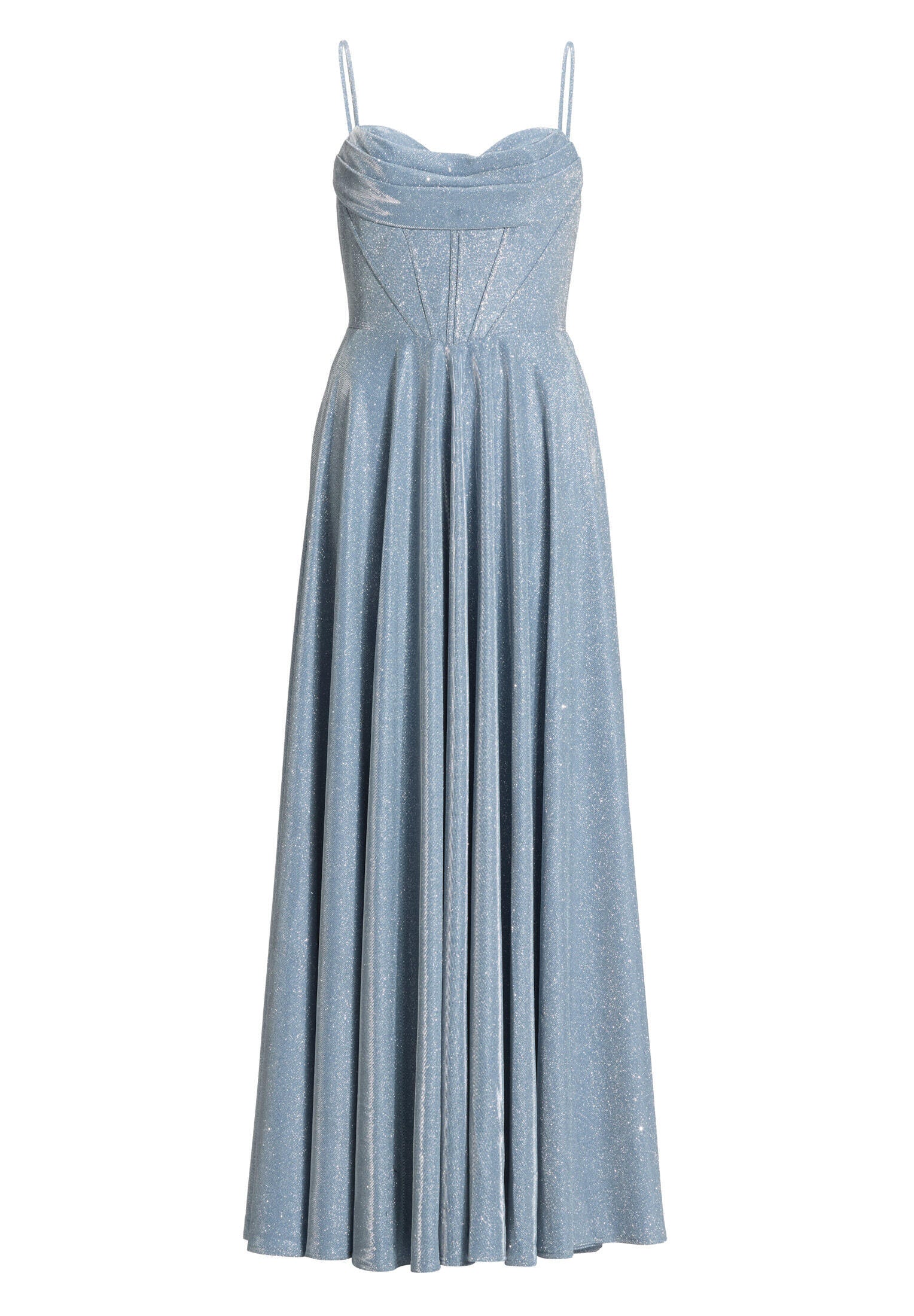 Abendkleid Maxi mit Drapierung - 391 - Blau