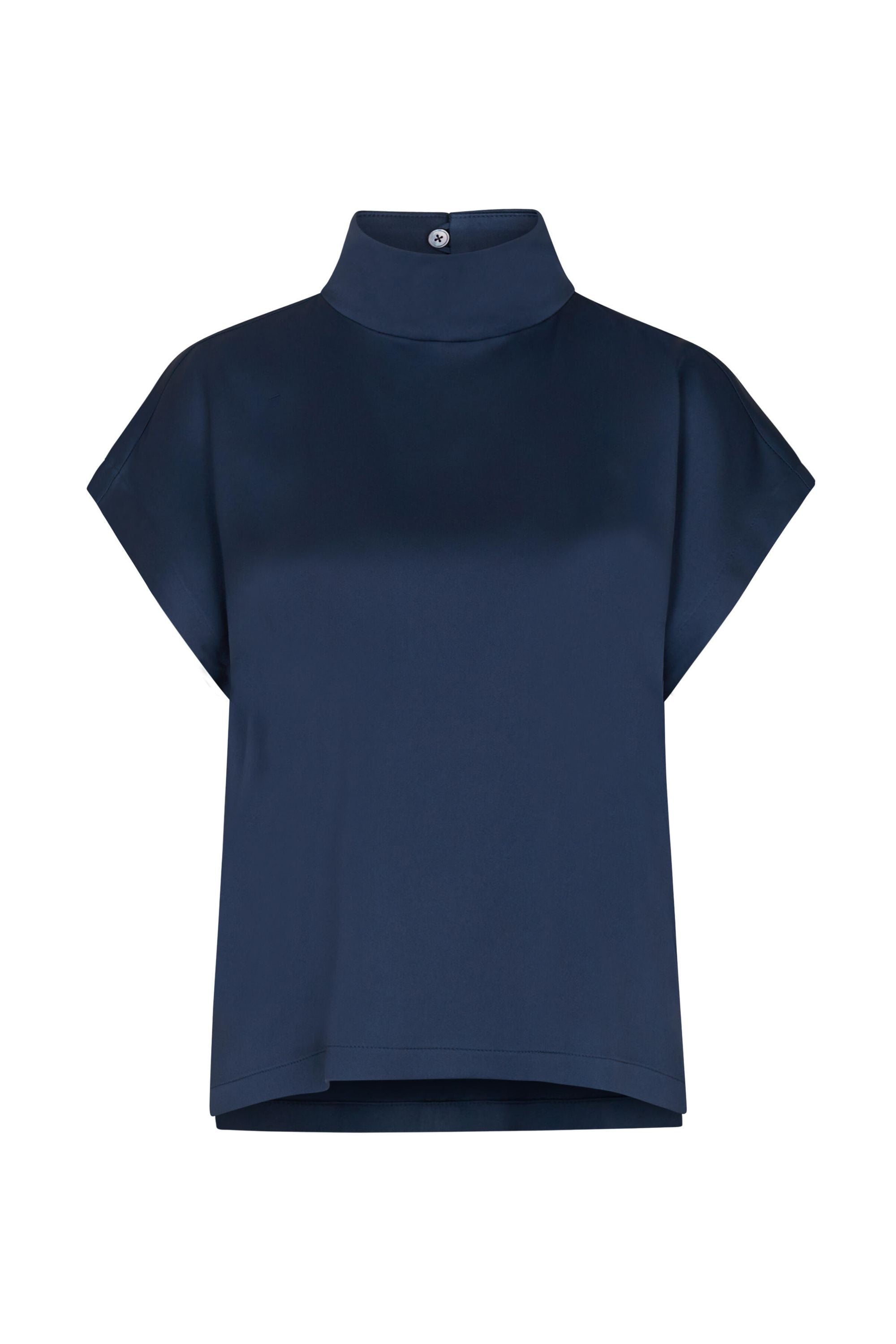 Bluse ALARIA mit Stehkragen - 3102 - Blau