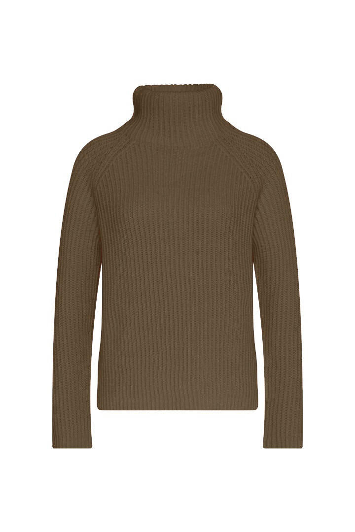 Grobstrickpullover mit Turtleneck - 1213 - Braun