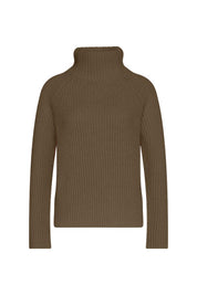 Grobstrickpullover mit Turtleneck - 1213 - Braun