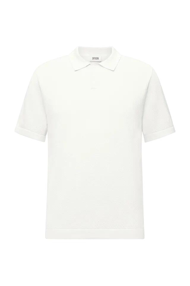 Poloshirt aus strukturiertem Strick - 1930 - Weiß