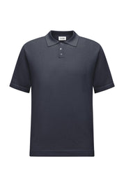Poloshirt aus strukturiertem Strick - 3000 - Blau