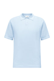 Poloshirt aus strukturiertem Strick - 3900 - Blau