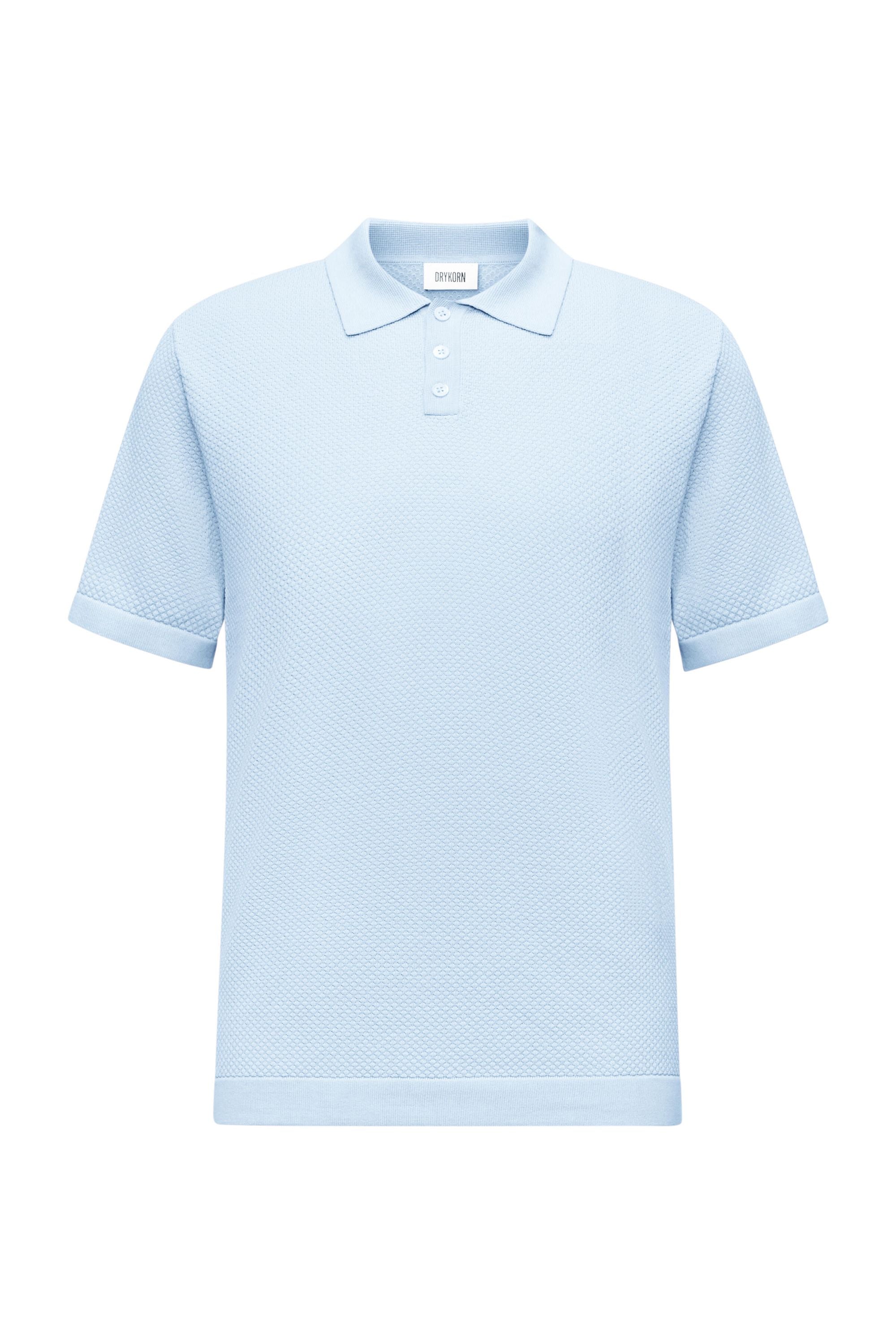 Poloshirt aus strukturiertem Strick - 3900 - Blau