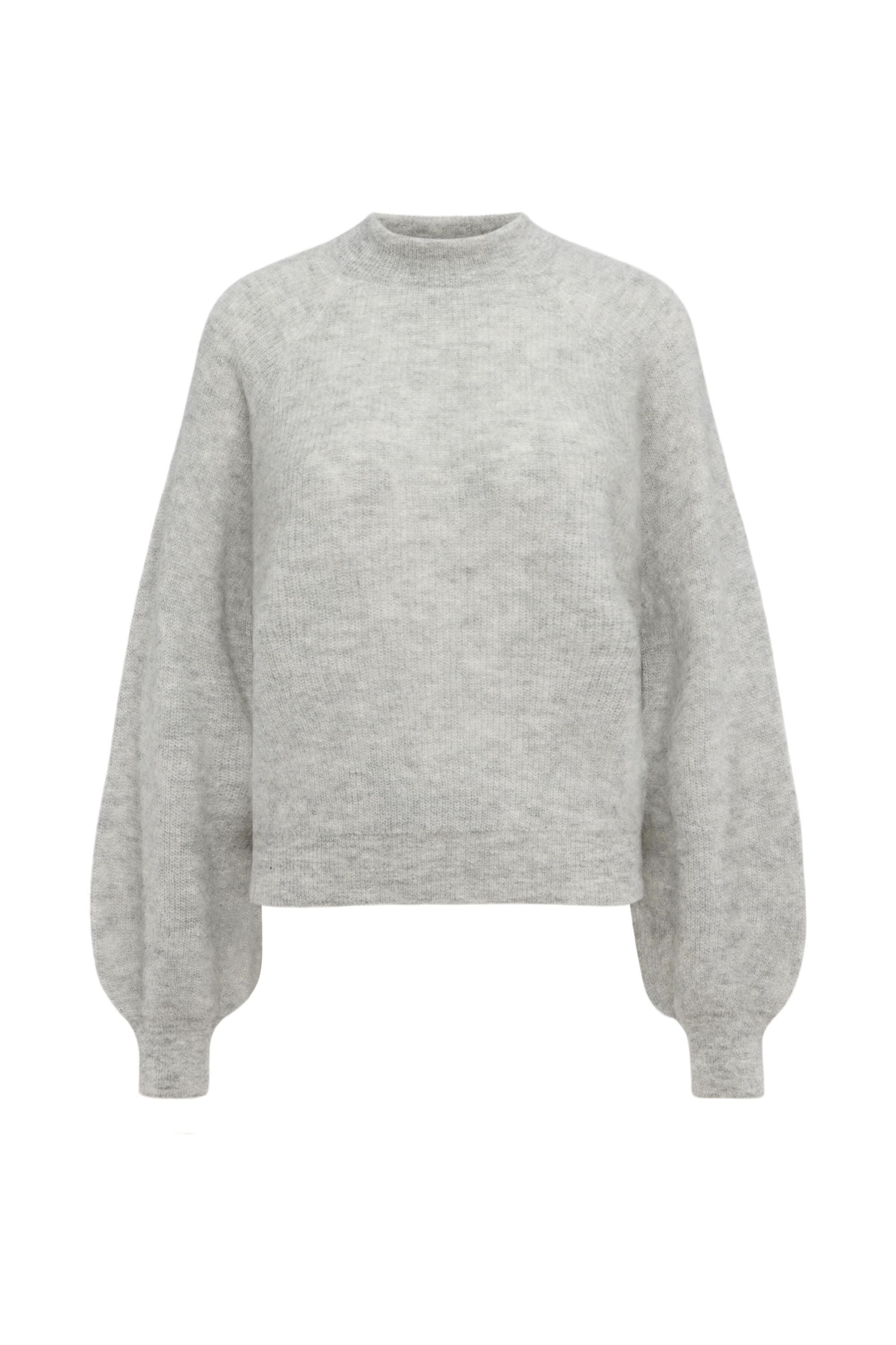 Pullover LARELYA mit Ballonärmeln aus  Alpaka-Mix - 6602 - Grau