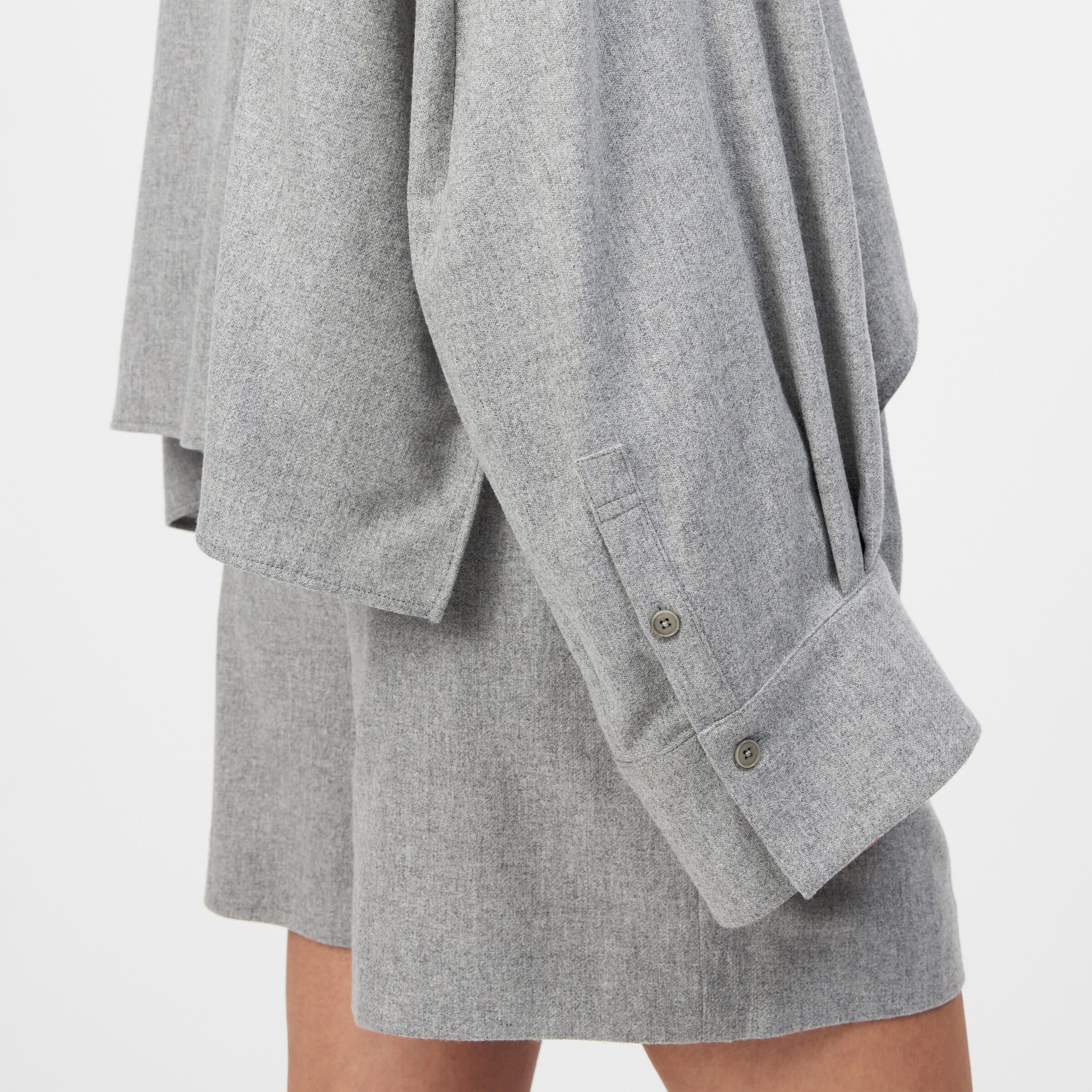 Hemdbluse OSHIA aus Wollmix - 6602 - Grau