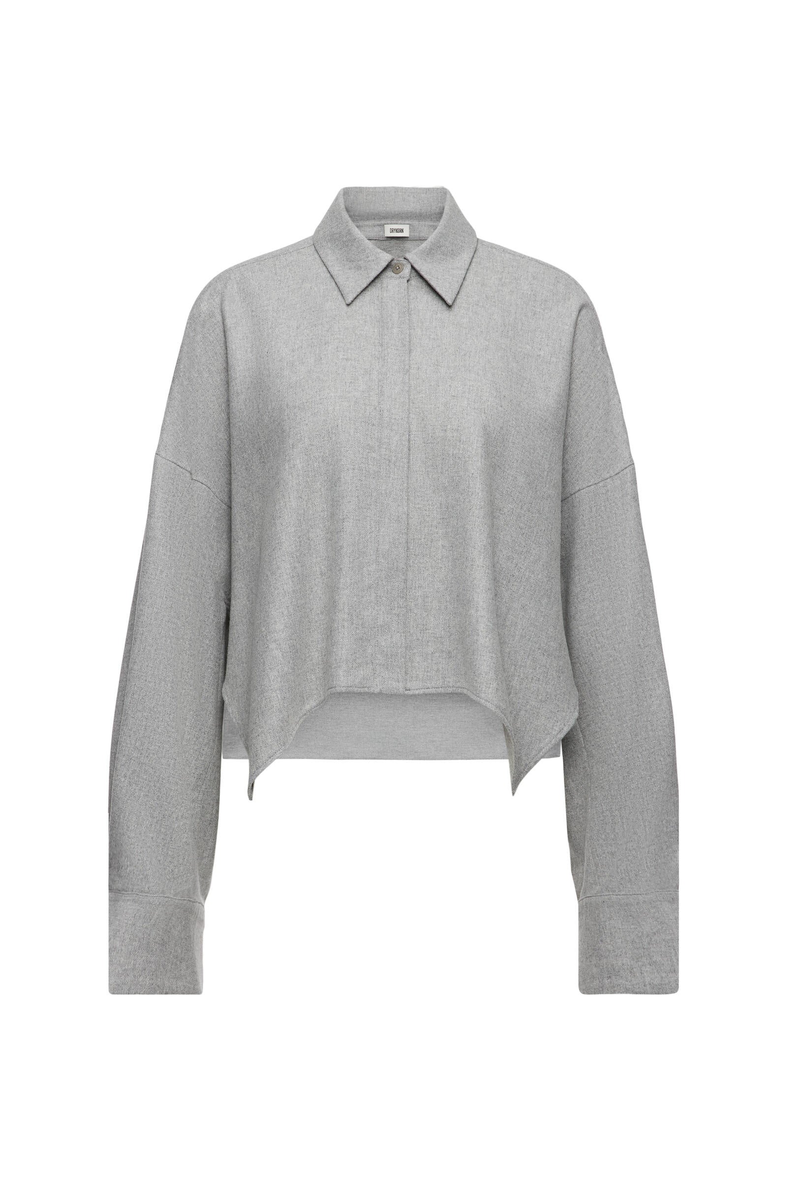 Hemdbluse OSHIA aus Wollmix - 6602 - Grau