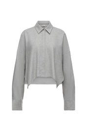 Hemdbluse OSHIA aus Wollmix - 6602 - Grau